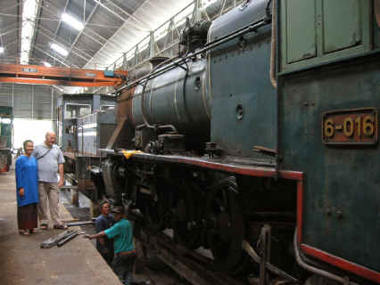 North Borneo Railways Maintenance of Wood Burning Loco - Copyright I.G.Jones